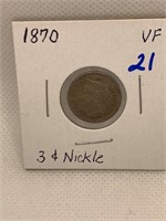 1870 3 Cent VF