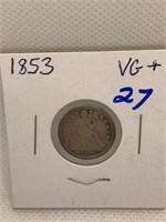 1853 10 Cent VG+