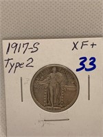 1917-S Typ II 25 Cent XF+