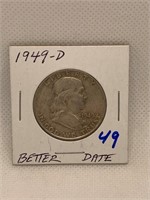 1949-D Half Dollar Fine
