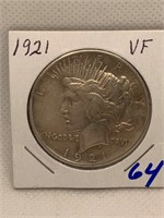 1921 Peace Dollar VF