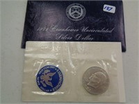 1971 40 % Unc Ike Dollar Silver