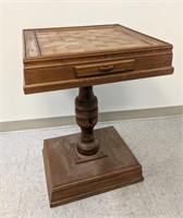 Antique Chess Table (30" H x 20 1/4" L x 21" W)