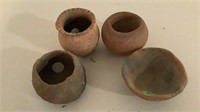 (4) Small Native American Indian Pots