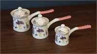 Set of 3 porcelain pouring jugs 4 inch 3.5 inch