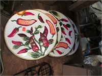 4-- CHILI PEPPER WALL PLAQUES