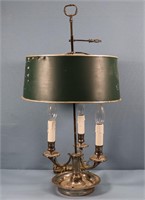 C. 1920 Silverplated Bouillotte Lamp