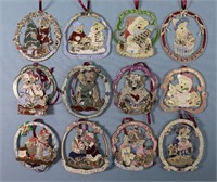 (12) Boyds Bears Danbury Mint Ornaments