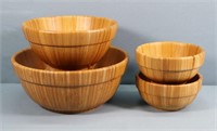 4pc. Wooden Pampered Chef Bowl Set
