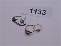 (2) Rings & Chain - Unmarked