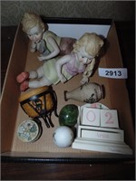 Assorted Figurines & Block Calendar