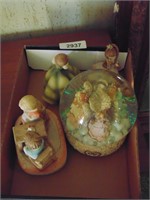 Angel Snow Globe + Child Figurines