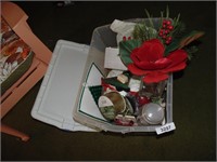 Assorted Misc Christmas in Tote w/ Lid