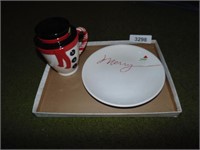 Hallmark Mug + Christmas Cookie Plate