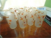 Hall Jewel Tea Autumn Frosted Drinking Glasses