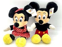 Vintage Minnie and Mickey Mouse Plush 12.5”