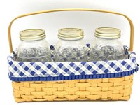 Longaberger Blue Ribbon Collection Basket 13.5” x