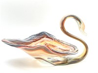 Art Glass Swan 12” x 7”