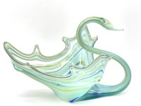Art Glass Swan 12” x 7”