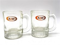 (2) Miniature A&W Mugs 3.5”