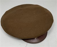 Vintage brown wool U.S. military officer's hat