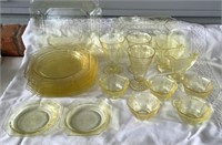 Lot of Yellow Depression Glass