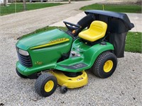 John Deere LT150 Riding 38" Mower w/ Bagger