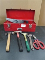 RED TOOL BOX W MISC. CONTENTS