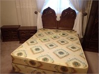 Vintage Double Bed with Matching Night Tables