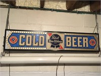 Pabst Blue Ribbon Cold Beer Sign