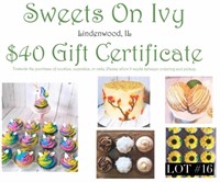 Baked goods from Sweets on Ivy $40 towards the