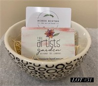 Gift cards to Acres Bistro and Artist Garden $15