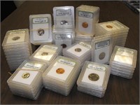 Lot of 100 Slabbed INB Coins- BU-Proof