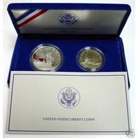 1986 Statue of Liberty 2 Coin Proof Set