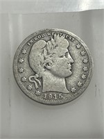 1915 Full Rim Barber Quarter Dollar