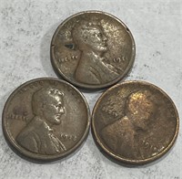 1911-1915-1916 Lincoln Wheat Cents