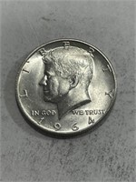1964 D Lower Mintage BU Kennedy Half Dollar