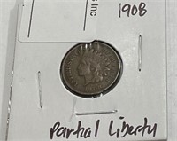 1908 Partial Liberty Indian Head Cent