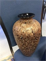 Metallic painted glass vase