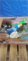 Box lot of miscellaneous cleaners, supplies