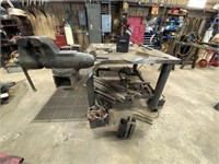 Metal table 2" top 50"x76"x35" w/wilton vise