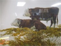 LITHOGRAPH OF COWS  21"