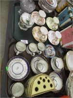 2 TRAYS CUPS & SAUCERS, MORE