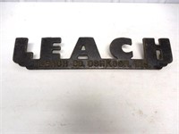 Leach Co Oshkosh Wi metal sign