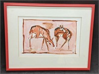 Framed Artwork - Two Deer