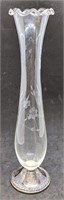 Sterling Silver Based Glass Bud Vase