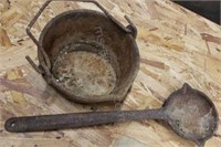 Cast iron pot and dipper