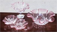 Red to Clear Decorative Glass Bowl Set