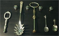 Lot of Brass & Silver Plate Spoons and Kitchenware