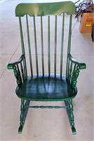 Vintage, Painted Green Rocking Chair